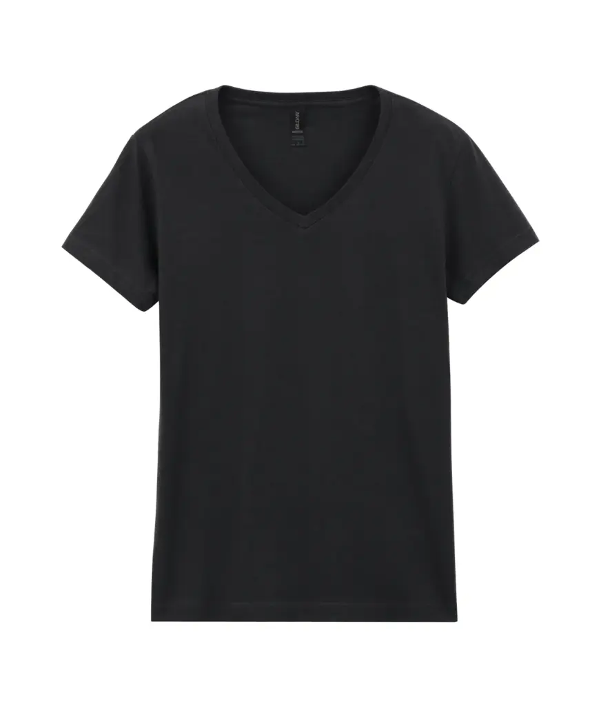 Softstyle® Fitted Ladies' V-neck T-shirt, black — productfoto 15