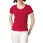 Softstyle® Fitted Ladies' V-neck T-shirt, cherry red — productfoto 16