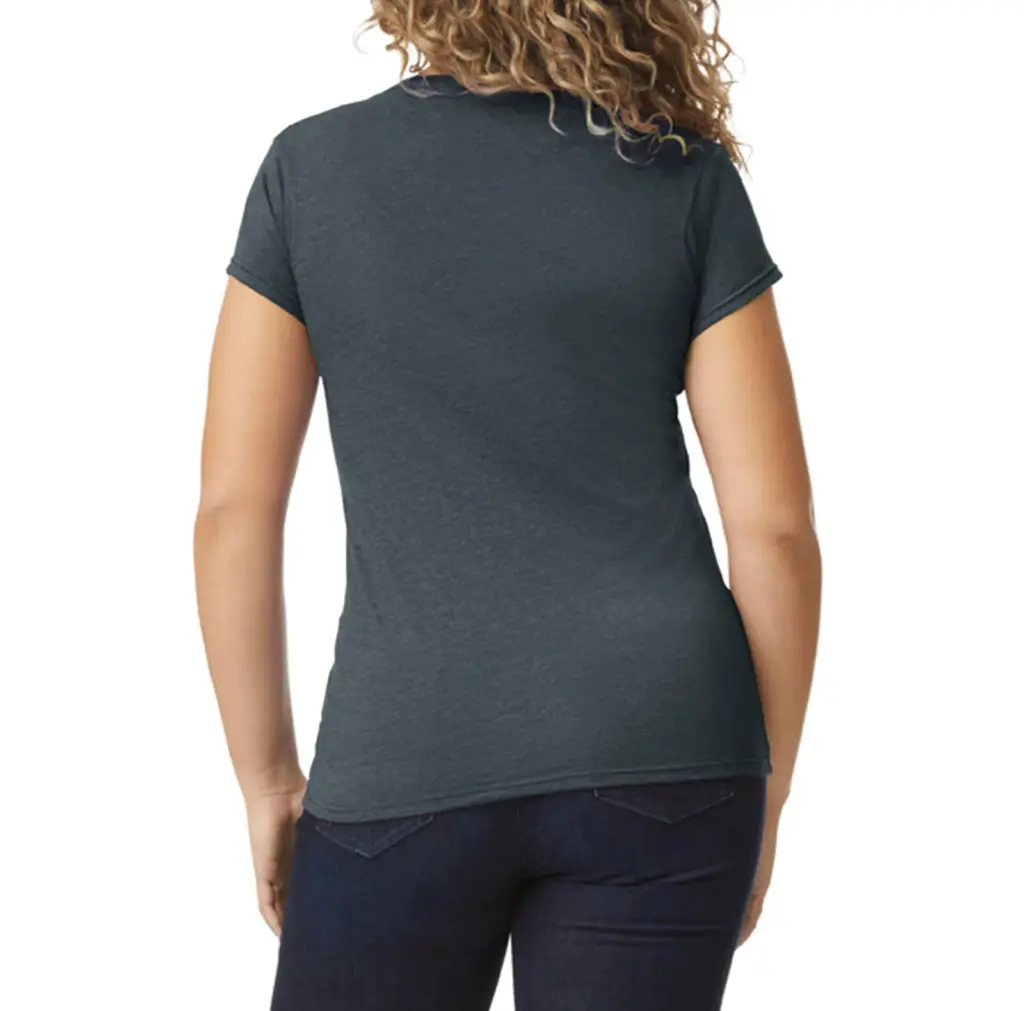 Softstyle® Fitted Ladies' V-neck T-shirt, dark heather — productfoto 18