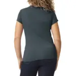 Softstyle® Fitted Ladies' V-neck T-shirt, dark heather — productfoto 18