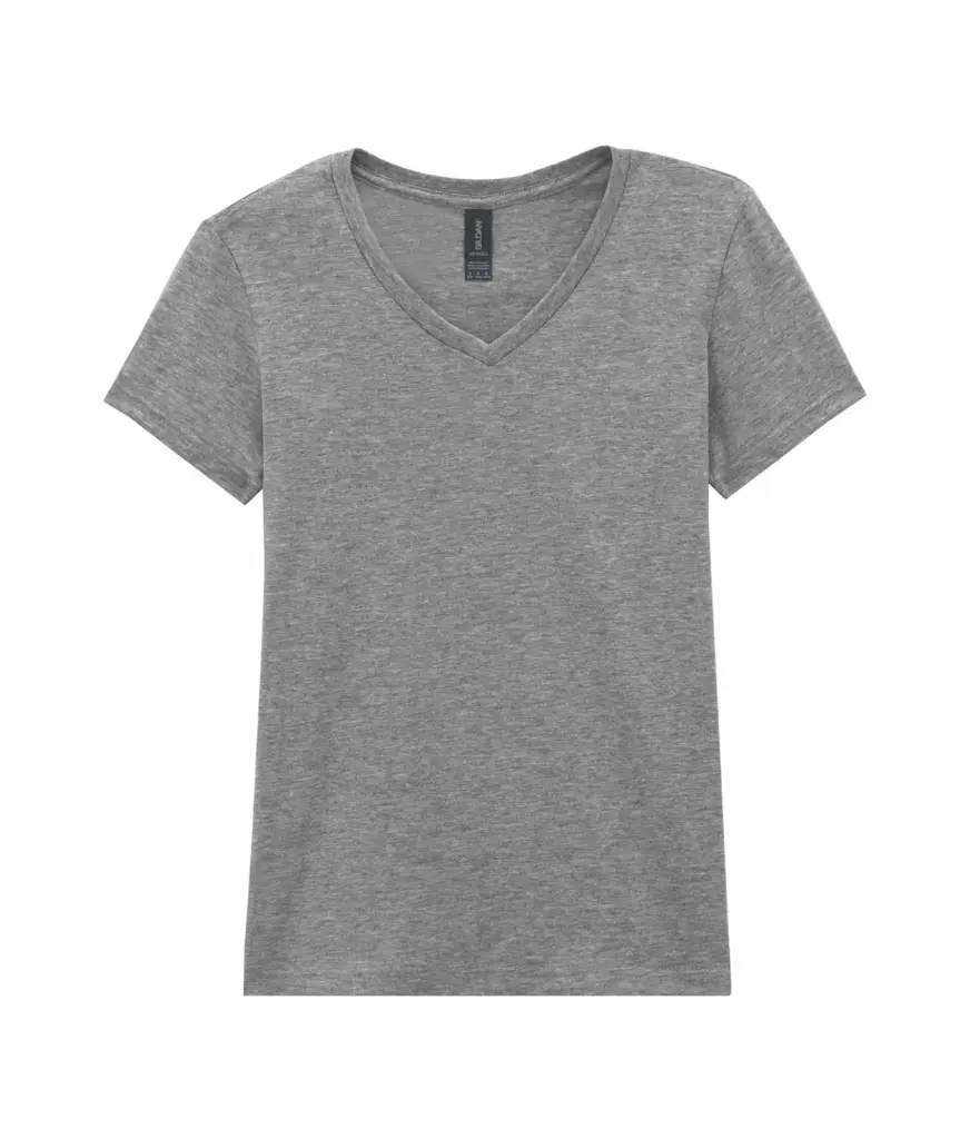 Softstyle® Fitted Ladies' V-neck T-shirt, rs sport grey — productfoto 21