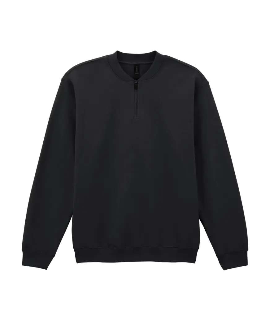 PS_GISF008_BLACK - Hidalgo-werbeartikel 1/4 zip fleece sweater, black — productfoto 5