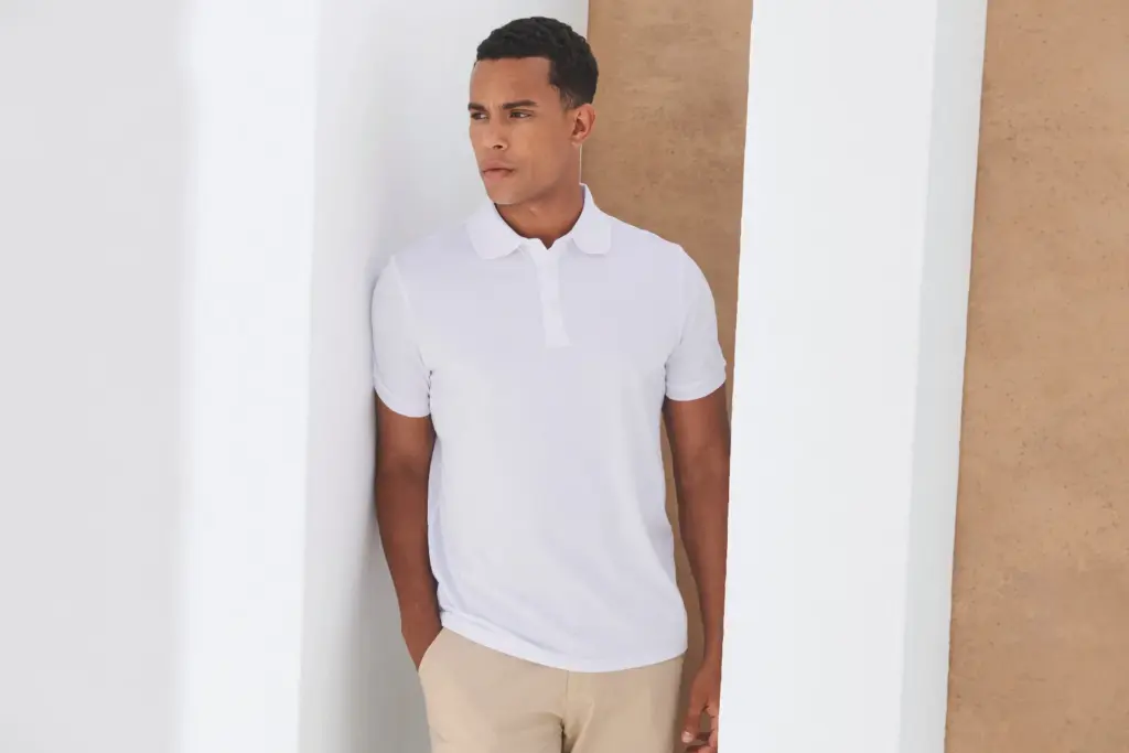 Herenpolo van gerecycled polyester — productfoto 3