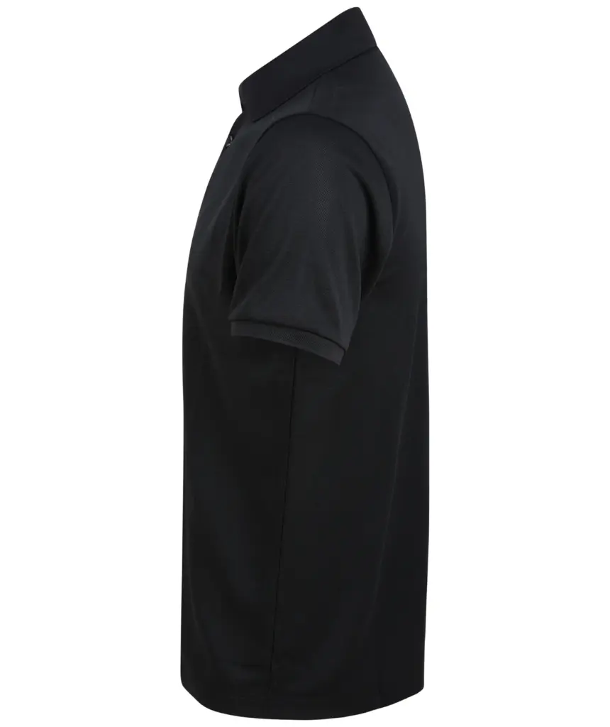 Herenpolo van gerecycled polyester, black — productfoto 4