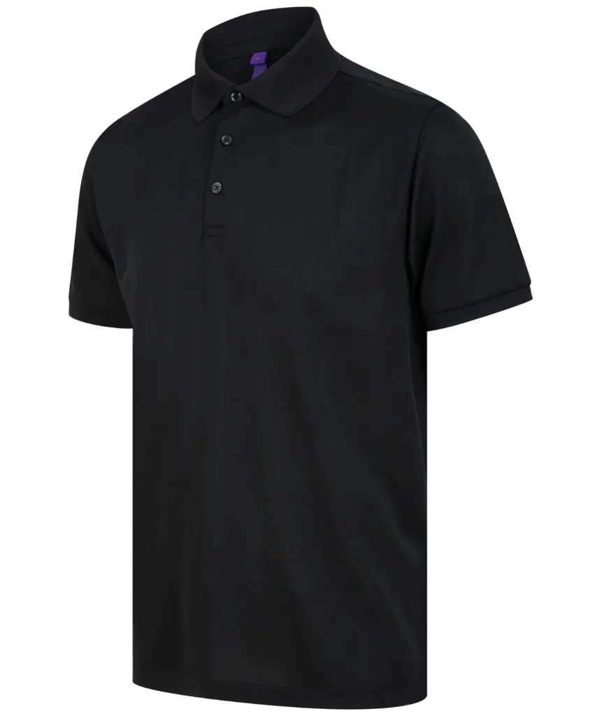 Herenpolo van gerecycled polyester, black — productfoto 5