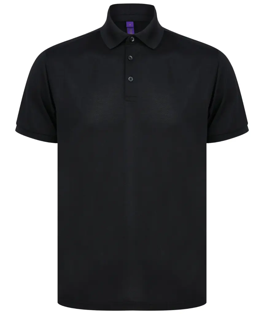Herenpolo van gerecycled polyester, black — productfoto 6