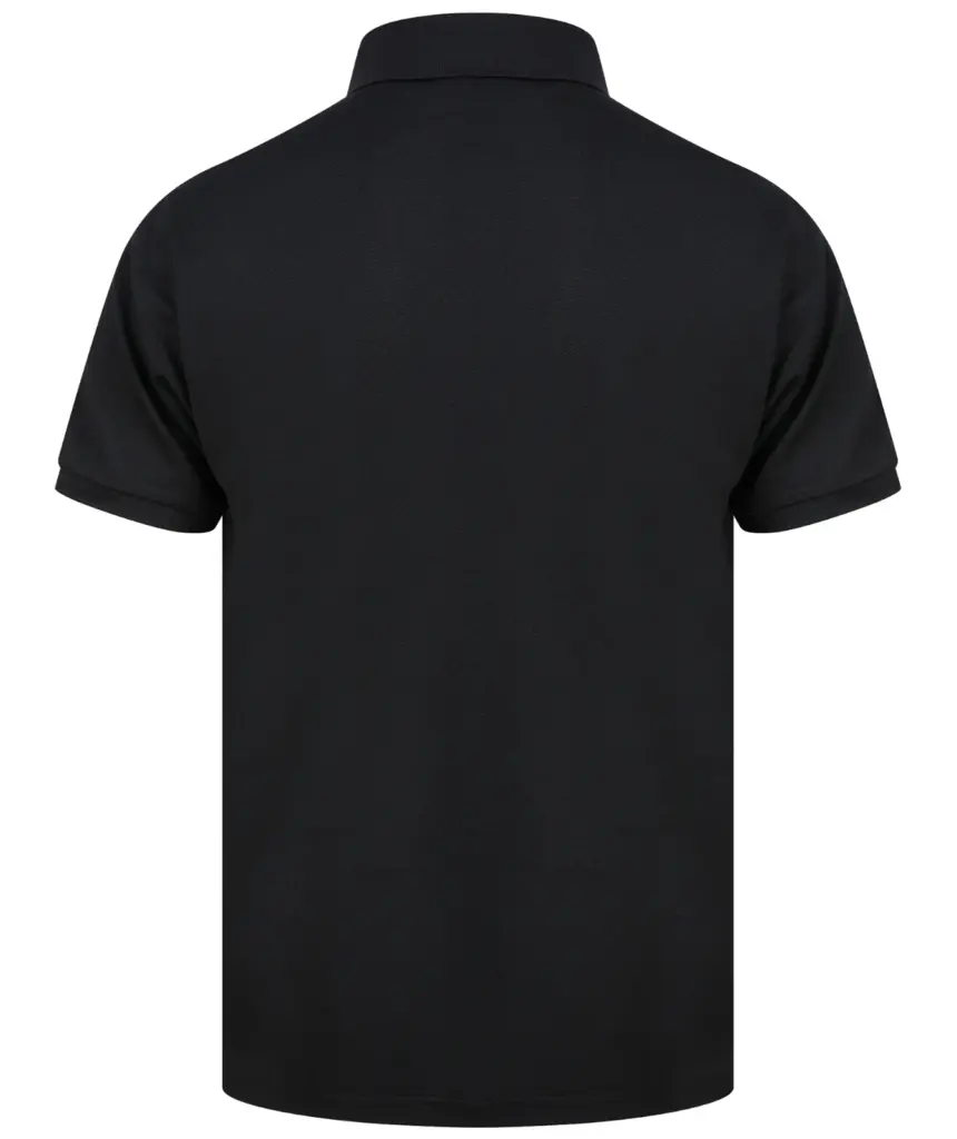 Herenpolo van gerecycled polyester, black — productfoto 7