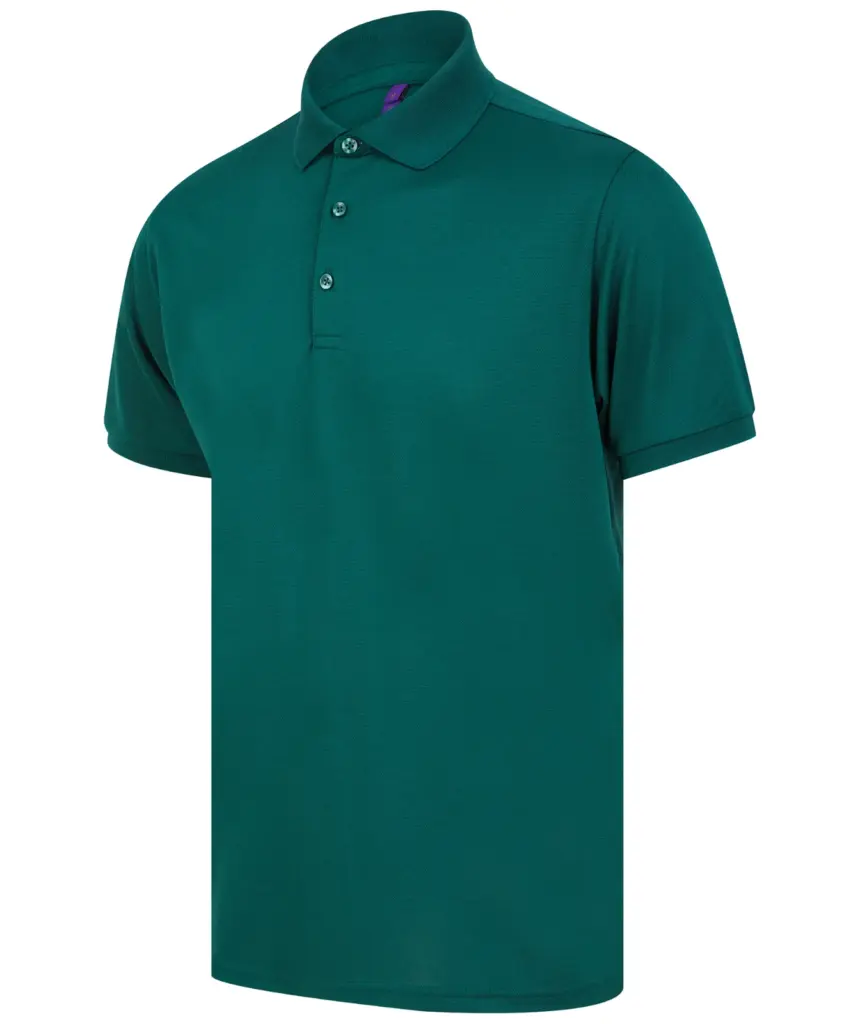 Herenpolo van gerecycled polyester, bottle green — productfoto 9