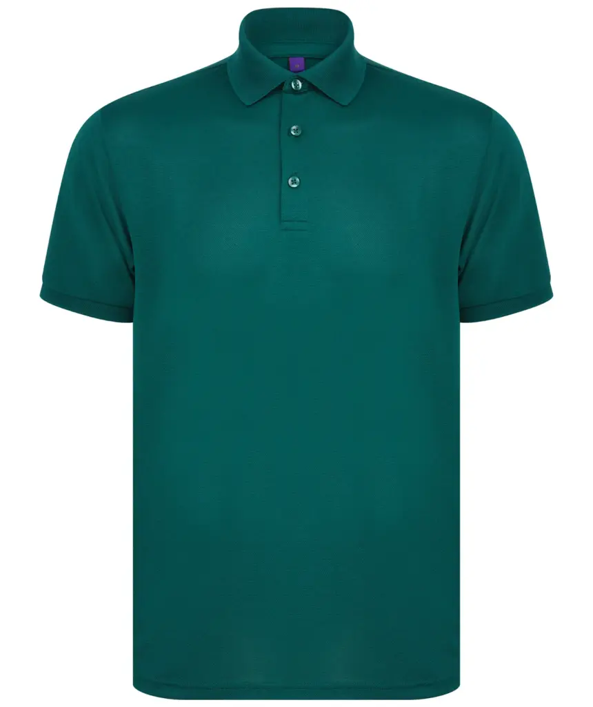 Herenpolo van gerecycled polyester, bottle green — productfoto 10