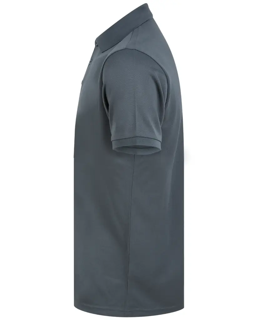 Herenpolo van gerecycled polyester, charcoal — productfoto 12