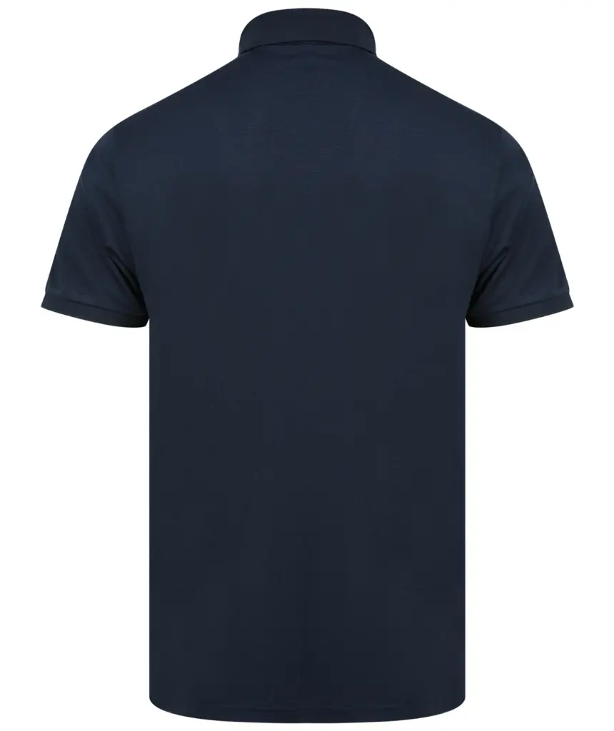 Herenpolo van gerecycled polyester, navy — productfoto 19