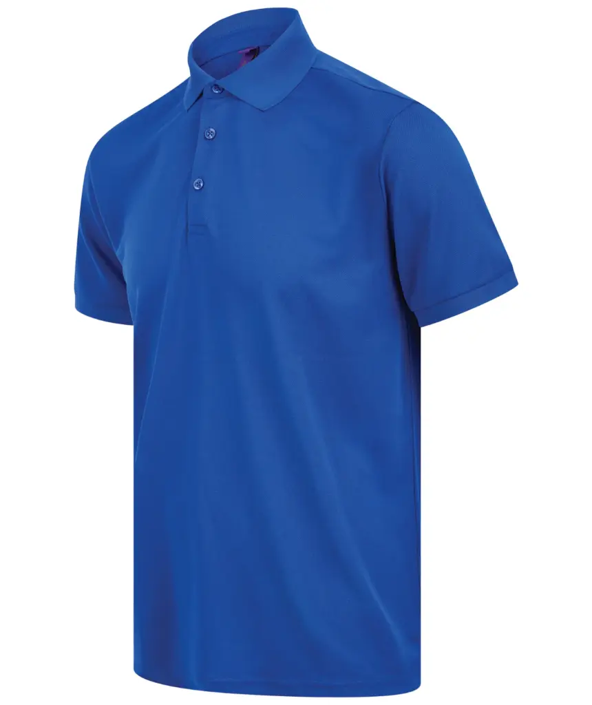 Herenpolo van gerecycled polyester, royal — productfoto 21