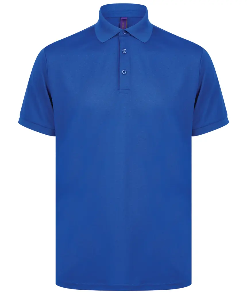 Herenpolo van gerecycled polyester, royal — productfoto 22