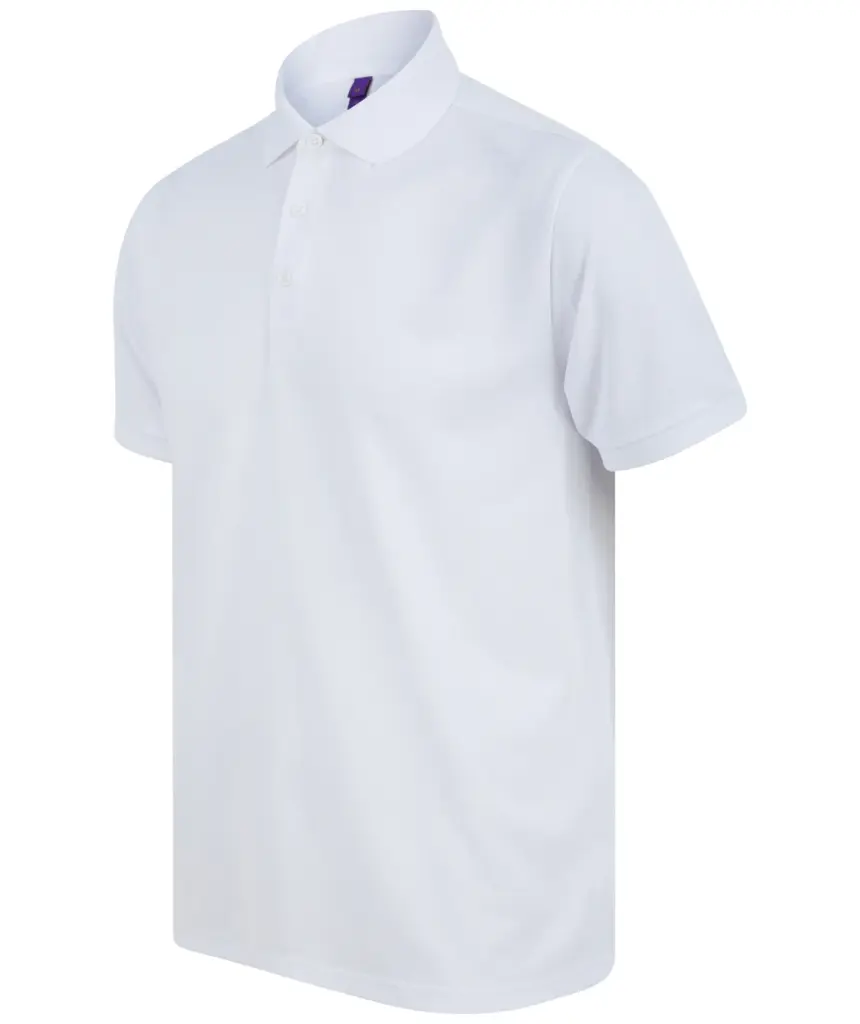 Herenpolo van gerecycled polyester, white — productfoto 25