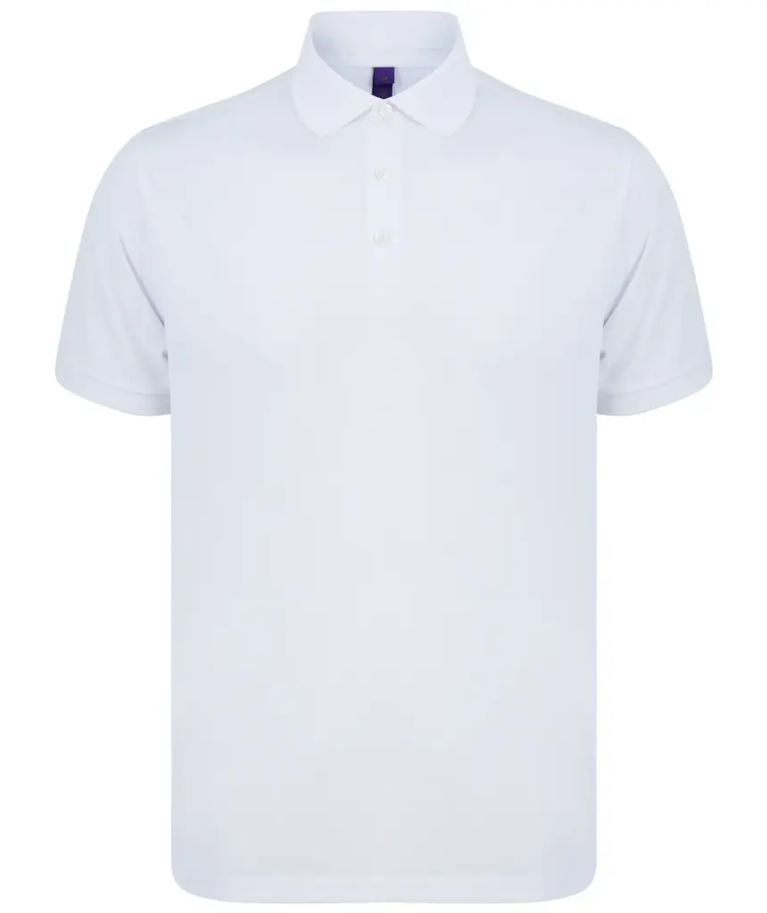 Herenpolo van gerecycled polyester, white — productfoto 26