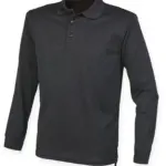 Unisex Coolplus® Long Sleeved Polo Shirt, black — productfoto 3