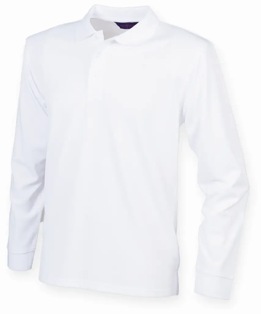 Unisex Coolplus® Long Sleeved Polo Shirt, white — productfoto 5