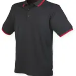 Men's Coolplus® Tipped Polo Shirt, black / red — productfoto 3