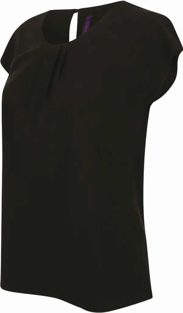 Ladies pleat front blouse, black — productfoto 4
