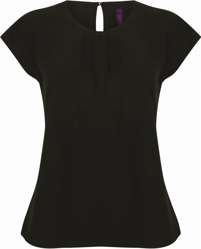 Ladies pleat front blouse, black — productfoto 5