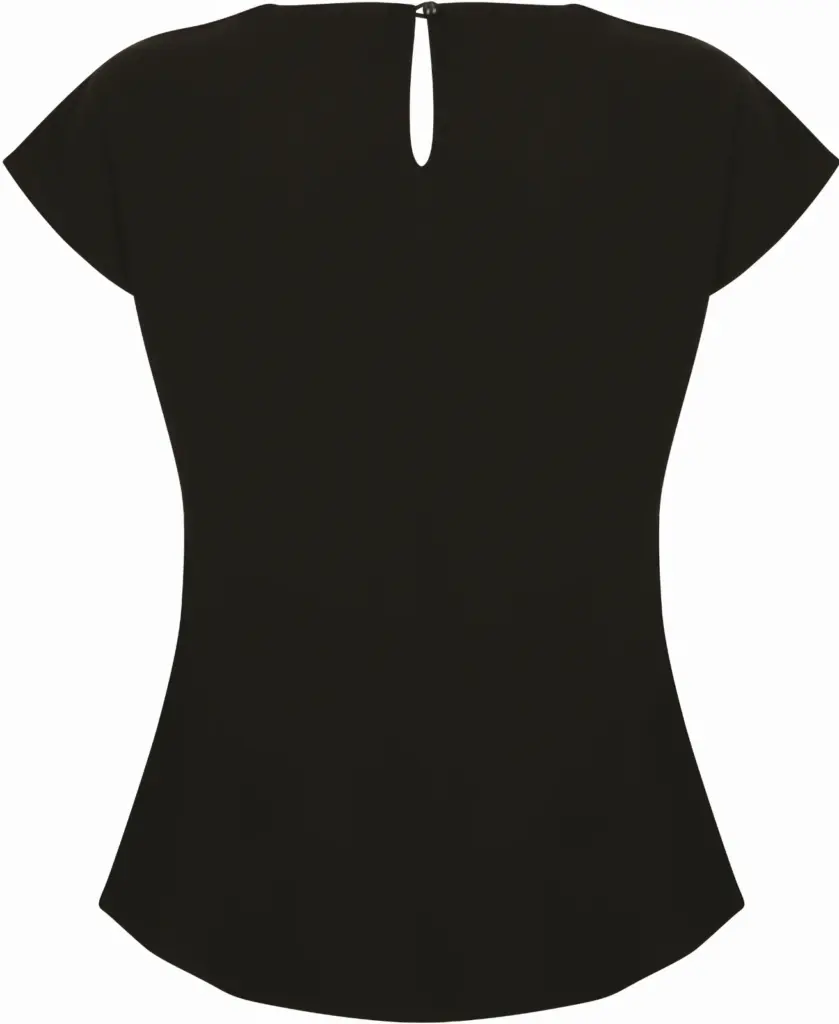 Ladies pleat front blouse, black — productfoto 6