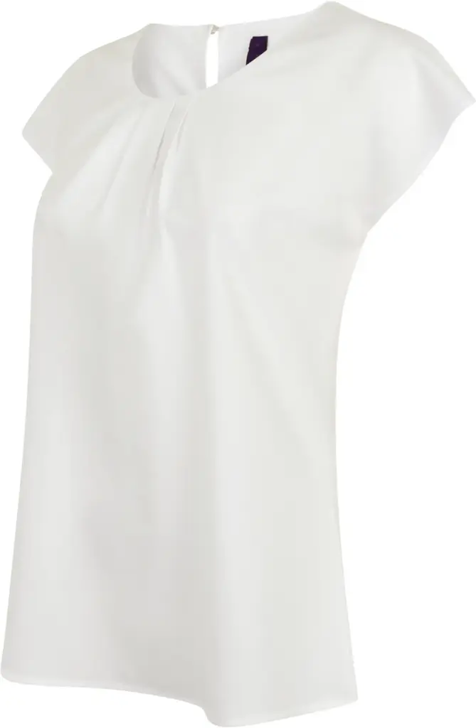 Ladies pleat front blouse, white — productfoto 8