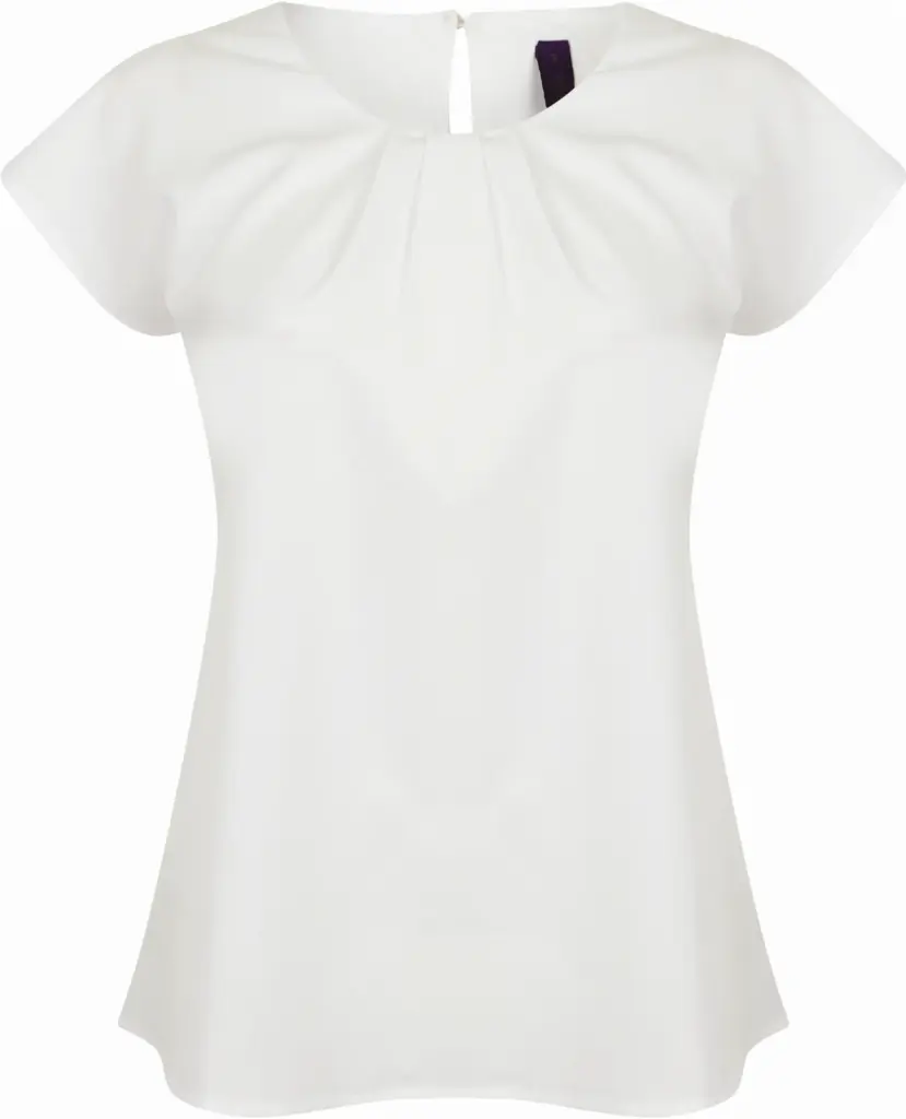 Ladies pleat front blouse, white — productfoto 9