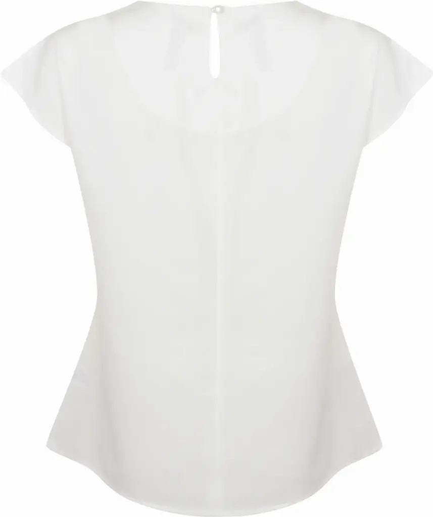 Ladies pleat front blouse, white — productfoto 10