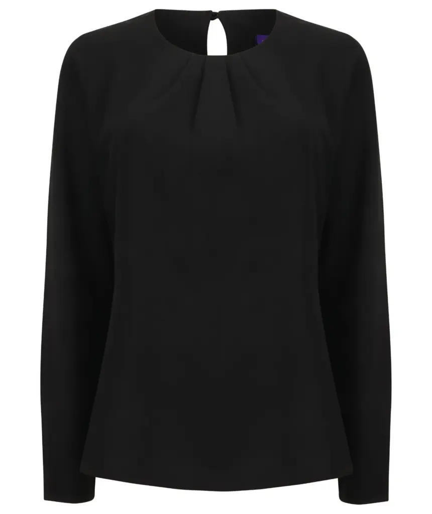 Blouse met lange mouwen, black — productfoto 3