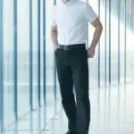 Men's 65/35 Flat Fronted Chino Trousers — productfoto 2