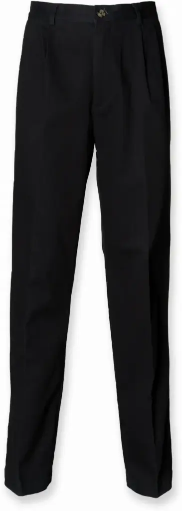 Men's 65/35 Flat Fronted Chino Trousers, black — productfoto 5