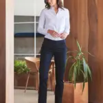 Ladies 65/35 Flat Fronted Chino Trousers
