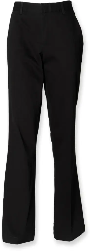 Ladies 65/35 Flat Fronted Chino Trousers, black — productfoto 5