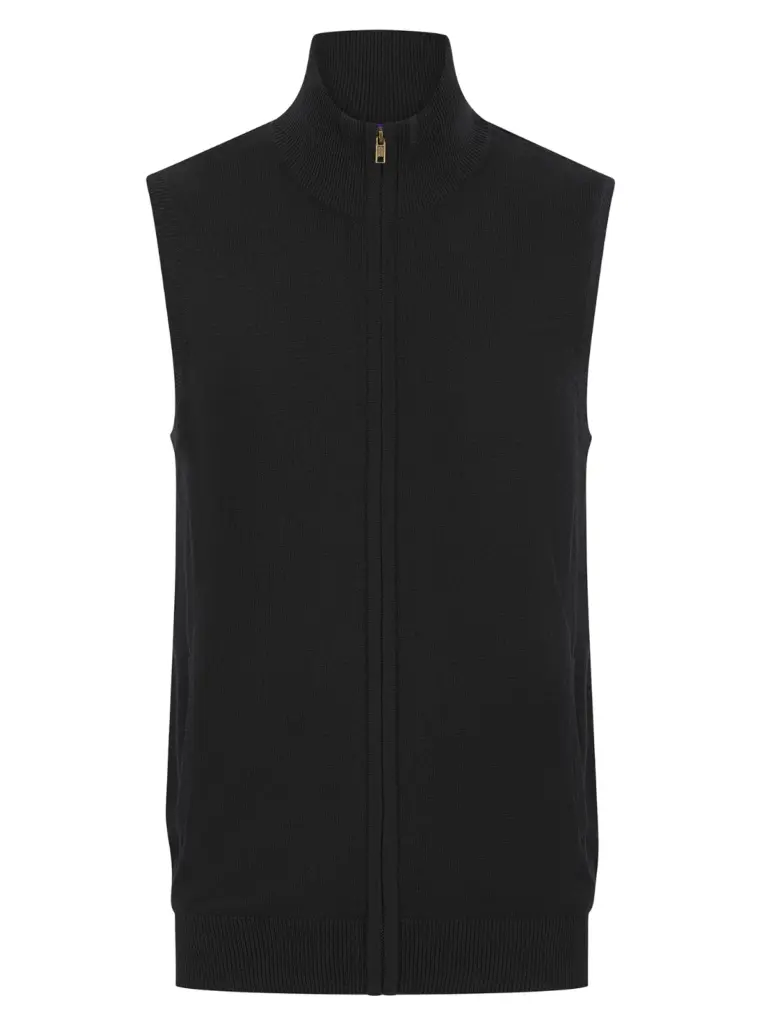 Mouwloze herentrui met rits, black — productfoto 4