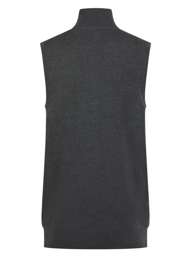 Mouwloze herentrui met rits, grey marl — productfoto 7
