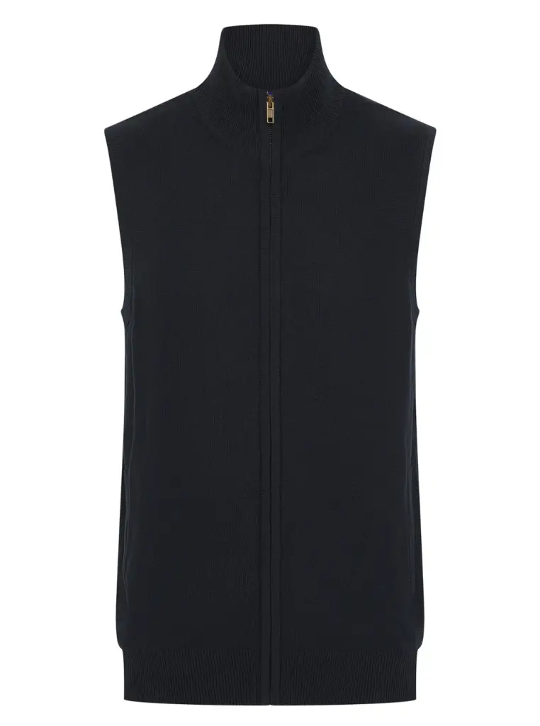 Mouwloze herentrui met rits, navy — productfoto 8