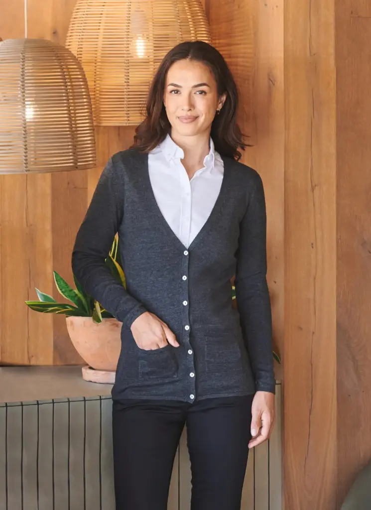 Ladies' Lichtgewicht cardigan met V-hals