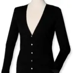 Ladies' Lichtgewicht cardigan met V-hals, black — productfoto 3