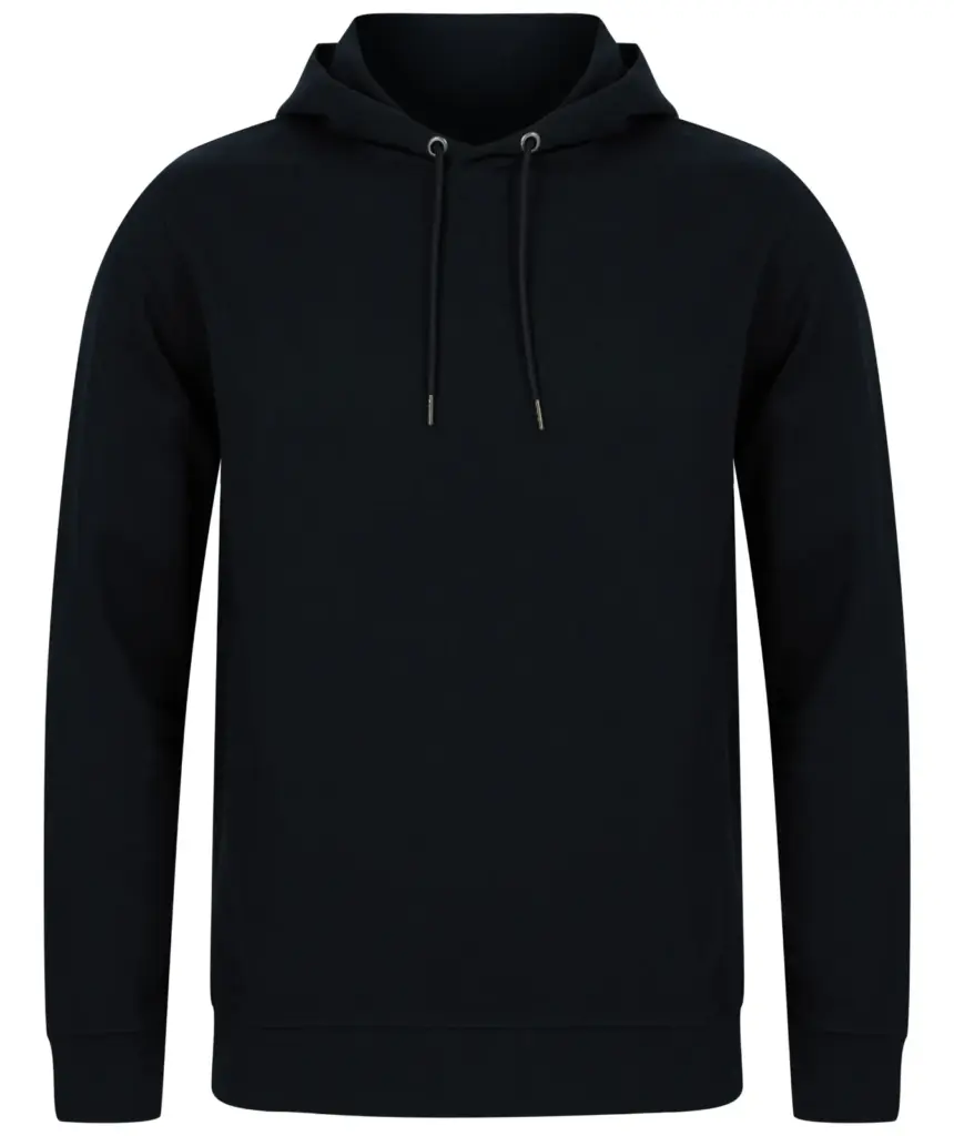 Ecologische unisex sweater met capuchon, black — productfoto 7