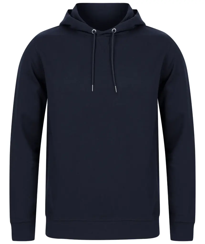 Ecologische unisex sweater met capuchon, navy — productfoto 13