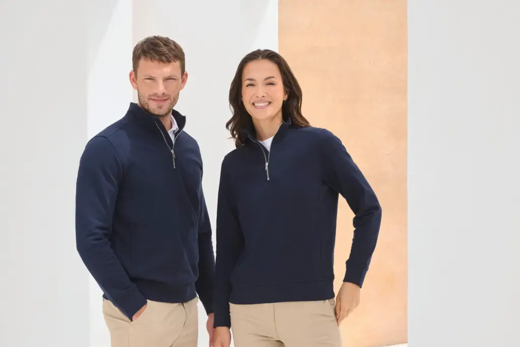 Uniseks sweater met ritskraag