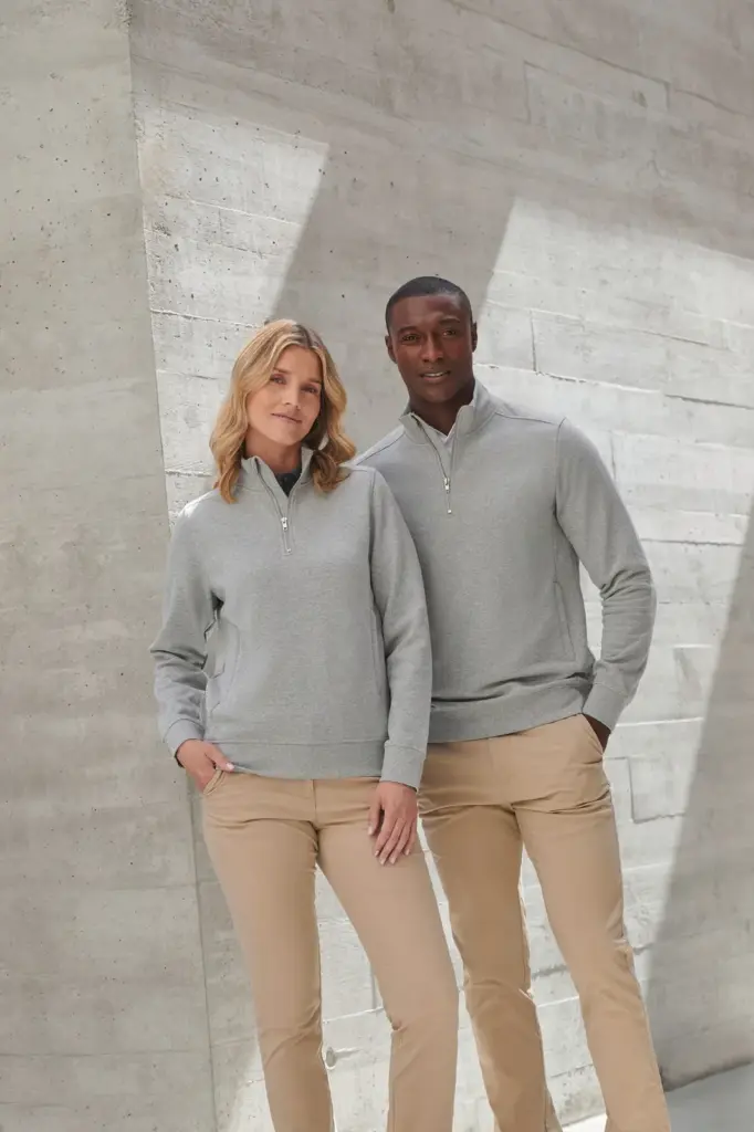 H842-2_2026 - Hidalgo-werbeartikel Uniseks sweater met ritskraag — productfoto 3