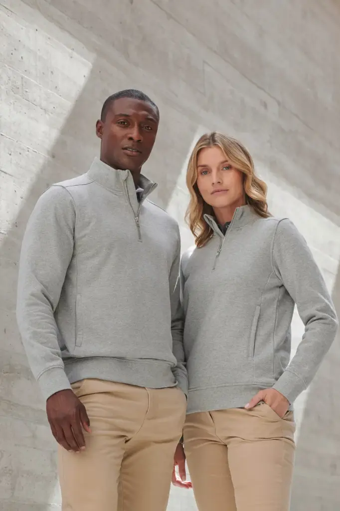H842-3_2026 - Hidalgo-werbeartikel Uniseks sweater met ritskraag — productfoto 4