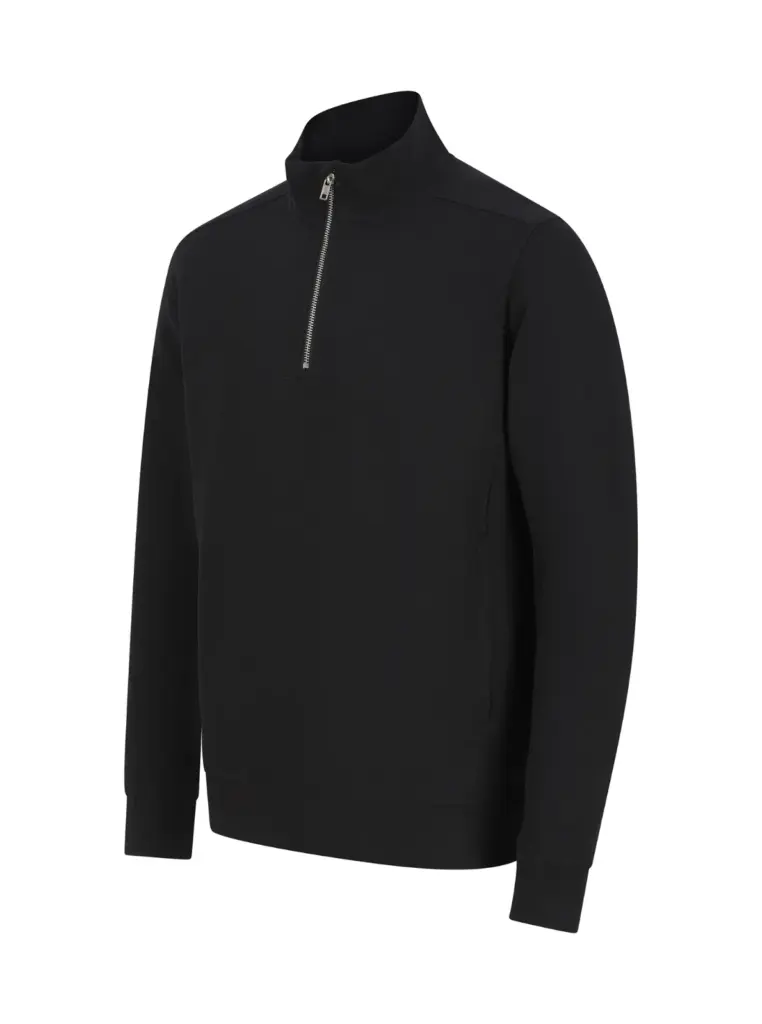 PS_H842-FS_BLACK - Hidalgo-werbeartikel Uniseks sweater met ritskraag, black — productfoto 6