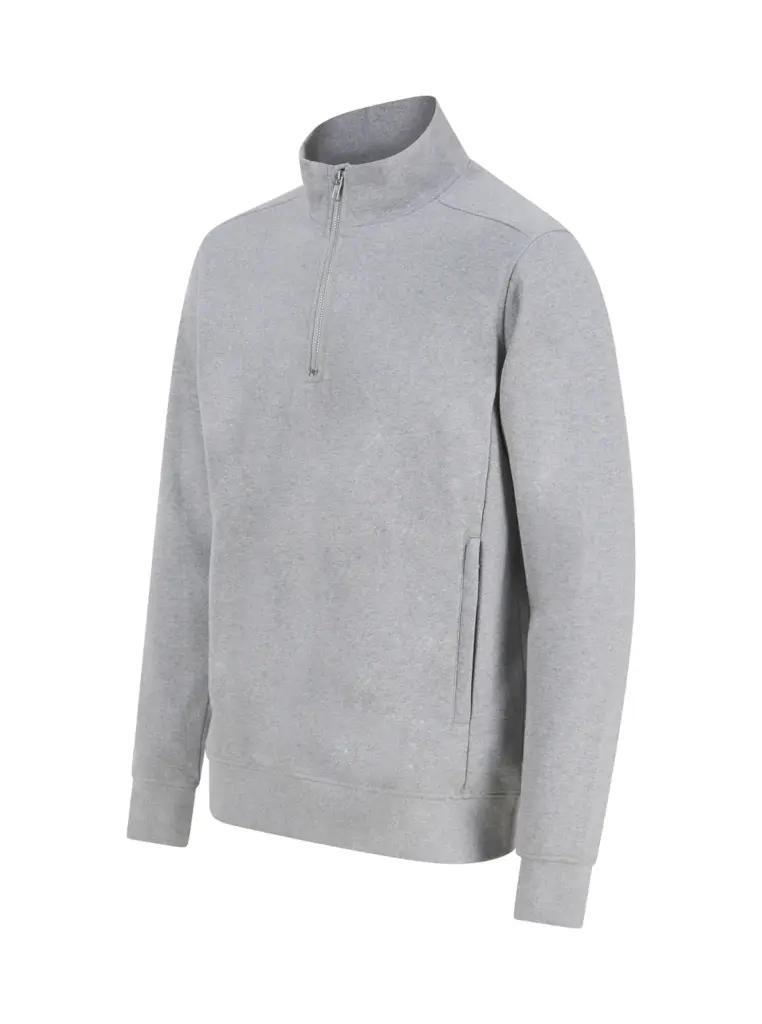 PS_H842-FS_HEATHERGREY - Hidalgo-werbeartikel Uniseks sweater met ritskraag, heather grey — productfoto 10