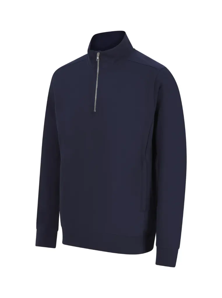 PS_H842-FS_NAVY - Hidalgo-werbeartikel Uniseks sweater met ritskraag, navy — productfoto 14