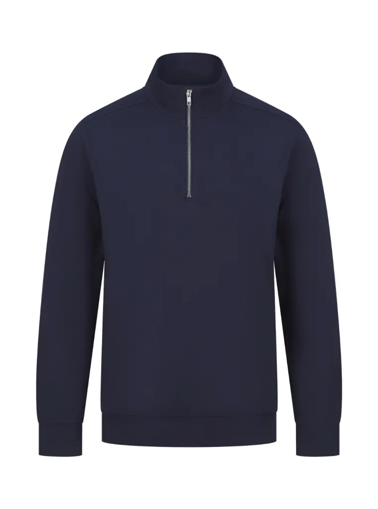 PS_H842_NAVY - Hidalgo-werbeartikel Uniseks sweater met ritskraag, navy — productfoto 15