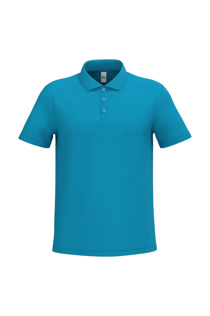 Heren piquépolo, ideal atoll blue — productfoto 14