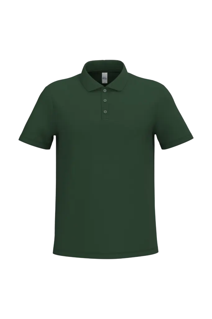 Heren piquépolo, ideal forest green — productfoto 26
