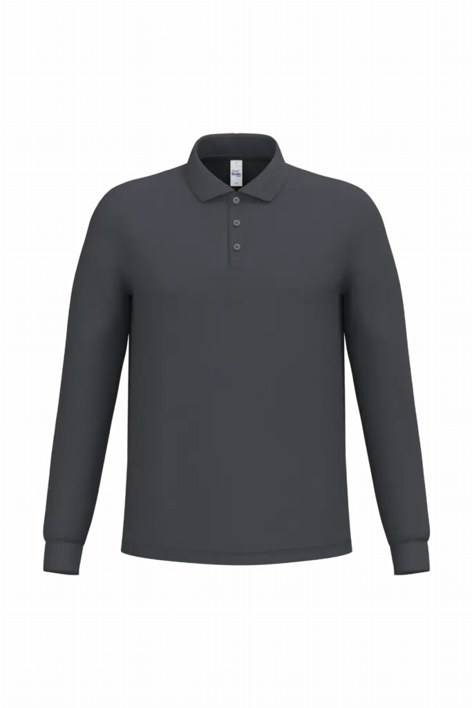 Heren piquépolo LSL, ideal dark grey — productfoto 16